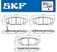 Kit pastiglie freno posteriore SKF VKBP 90357 A per SUBARU XV 2.0 D AWD (GPD)