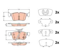 TRW Pastiglie freno GDB2115 – Set di 4 per Ford Escape/Kuga II (DM2) 2012, assale posteriore