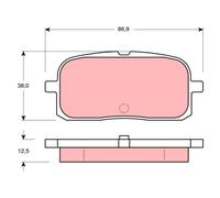 TRW Set pastiglie freno GDB3225 posteriore per TOYOTA