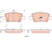 TRW GDB3480 Pastiglie Freno Set di 4 para Toyota Auris Familiare (_E18_) 2013-2018 Assale Posteriore e Altri Veicoli