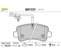 Kit pastiglie freno posteriore VALEO 601151 per RENAULT MASTER
