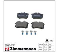 Kit pastiglie freno posteriore ZIMMERMANN 23554.170.1 per CITROËN C3 1.4 HDi