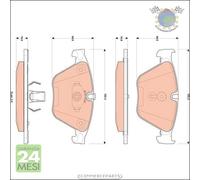 Kit pastiglie freno TRW Anteriore per BMW 7 F01 F02 F03 F04 730 6 F13 640 F12 F