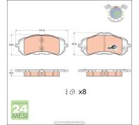 Kit pastiglie freno TRW Anteriore per CITROEN BERLINGO PEUGEOT PARTNER RIFTER 3