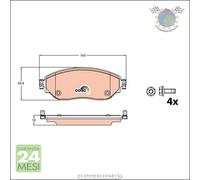 Kit pastiglie freno TRW Anteriore per FIAT TALENTO OPEL VIVARO B RENAULT TRAFIC