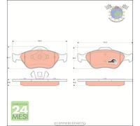 Kit pastiglie freno TRW Anteriore per FORD COURIER STREET FUSION FIESTA PUMA KA