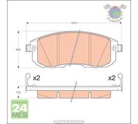 Kit pastiglie freno TRW Anteriore per NISSAN PULSAR TIIDA JUKE CUBE