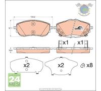 Kit pastiglie freno TRW Anteriore per TOYOTA COROLLA AURIS #tr