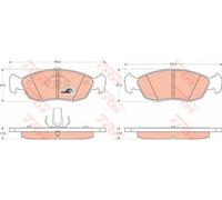 Set di pastiglie freno TRW GDB1322, anteriore
