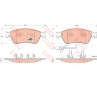 Set di pastiglie freno TRW GDB1553, anteriore