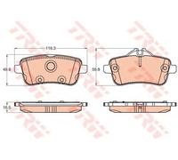Kit pastiglie freno TRW GDB1947 asse posteriore