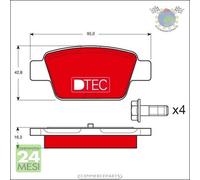 Kit pastiglie freno TRW Posteriore per ALFA ROMEO MITO FIAT MULTIPLA STILO L #k0