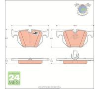 Kit pastiglie freno TRW Posteriore per BMW 6 E64 630 E63 5 E61 530 525 523 520