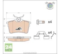 Kit pastiglie freno TRW Posteriore per CITROEN BERLINGO PEUGEOT PARTNER 308