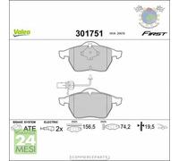 Kit Pastiglie freno Valeo Anteriore per AUDI A6 A4 VW PASSAT (3B6) (3B3) (3B2)
