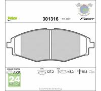 Kit Pastiglie freno Valeo Anteriore per CHEVROLET SPARK MATIZ DAEWOO LANOS
