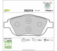 Kit Pastiglie freno Valeo Anteriore per CITROEN C4 C3