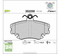 Kit Pastiglie freno Valeo Anteriore per DACIA SANDERO LOGAN RENAULT TWINGO THAL