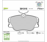 Kit Pastiglie freno Valeo Anteriore per MERCEDES CLASSE E 300 280 250 220 200 1