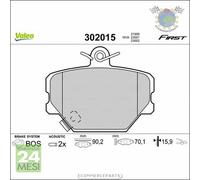 Kit Pastiglie freno Valeo Anteriore per SMART CROSSBLADE CITY-COUPE ROADSTER FO