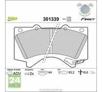 Kit Pastiglie freno Valeo Anteriore per TOYOTA LAND CRUISER