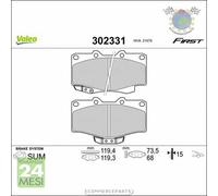 Kit Pastiglie freno Valeo Anteriore per TOYOTA LAND CRUISER HILUX 4 VW TARO