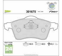 Kit Pastiglie freno Valeo Anteriore per VW TRANSPORTER bwz