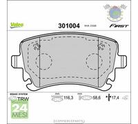 Kit Pastiglie freno Valeo Posteriore per AUDI A8 A6 A4 VW TRANSPORTER MULTIVAN