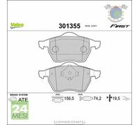 Kit Pastiglie freno Valeo Posteriore per AUDI CABRIOLET 100