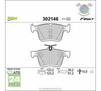 Kit Pastiglie freno Valeo Posteriore per AUDI TT Q2 A3 SEAT ATECA LEON SKODA SU