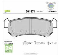 Kit Pastiglie freno Valeo Posteriore per CHEVROLET LACETTI NUBIRA DAEWOO bxa