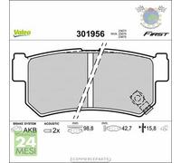 Kit Pastiglie freno Valeo Posteriore per DAEWOO REXTON MUSSO SSANGYONG KORANDO