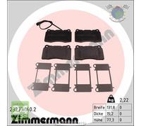 Kit pastiglie freno Zimmermann Anteriore per ALFA ROMEO 156 GT #sk