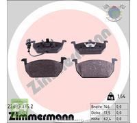 Kit pastiglie freno Zimmermann Anteriore per AUDI A3 SEAT LEON SKODA OCTAVIA VW
