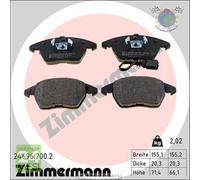 Kit pastiglie freno Zimmermann Anteriore per AUDI TT A1