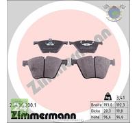 Kit pastiglie freno Zimmermann Anteriore per BMW 7 F01 F02 F03 F04 ActiveHybrid