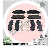Kit pastiglie freno Zimmermann Anteriore per CHRYSLER GRAND VOYAGER V DODGE FIA