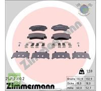 Kit pastiglie freno Zimmermann Anteriore per CITROEN C-ELYSEE C4 PEUGEOT 301