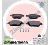 Kit pastiglie freno Zimmermann Anteriore per CITROEN C3 II DS3 DS OPEL CORSA F