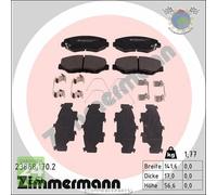Kit pastiglie freno Zimmermann Anteriore per HONDA CR-V II