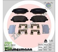 Kit pastiglie freno Zimmermann Anteriore per HYUNDAI i30 KIA PROCEED XCEED CEED