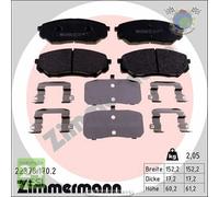 Kit pastiglie freno Zimmermann Anteriore per HYUNDAI SANTA FE KIA SORENTO