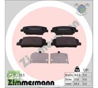 Kit pastiglie freno Zimmermann Anteriore per HYUNDAI VELOSTER i30 KIA OPTIMA CE