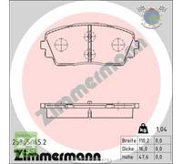 Kit pastiglie freno Zimmermann Anteriore per KIA PICANTO