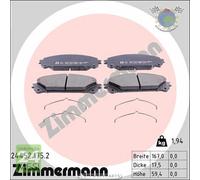 Kit pastiglie freno Zimmermann Anteriore per LEXUS RX NX TOYOTA SIENNA PREVIA R