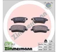 Kit pastiglie freno Zimmermann Anteriore per NISSAN MICRA IV