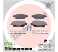 Kit pastiglie freno Zimmermann Anteriore per RENAULT SCENIC MEGANE KANGOO GR #2l