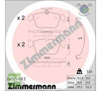 Kit pastiglie freno Zimmermann Posteriore per AUDI A3 CUPRA FORMENTOR LEON S #56