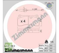 Kit pastiglie freno Zimmermann Posteriore per AUDI R8 LAMBORGHINI MURCIELAGO GA