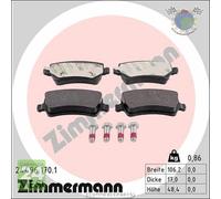 Kit pastiglie freno Zimmermann Posteriore per FORD GALAXY S-MAX LAND ROVER RANG